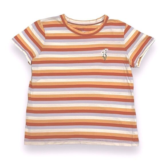 Madewell Embroidered Daisy Striped Shirt Size XS - Picture 9 of 13
